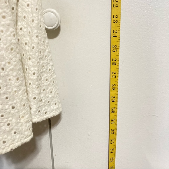 FOREVER 21 White Eyelet Floral Flowers Silhouette Mini Dress Medium - Picture 8 of 16